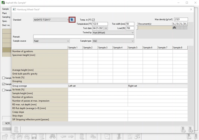 Rutting Test Software Visual