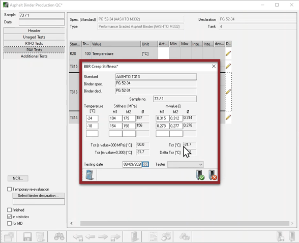 Test looking at Delta TC