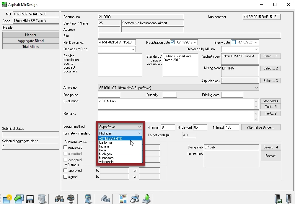 State Difference Asphalt Declaration software example